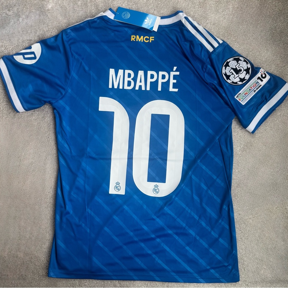 Real Madrid 25/26 third Mbappe Soccer Jersey champions league patches new small